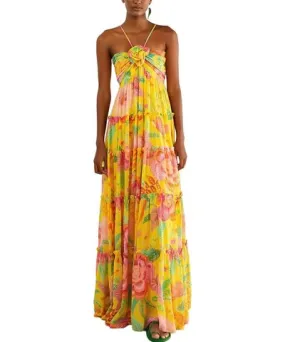 1 Fashion Printed Flowy Halter Maxi Dress