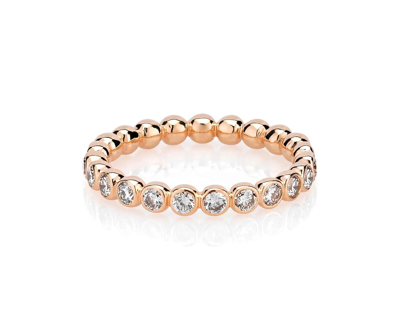 14K Halfway Diamond Ball Ring