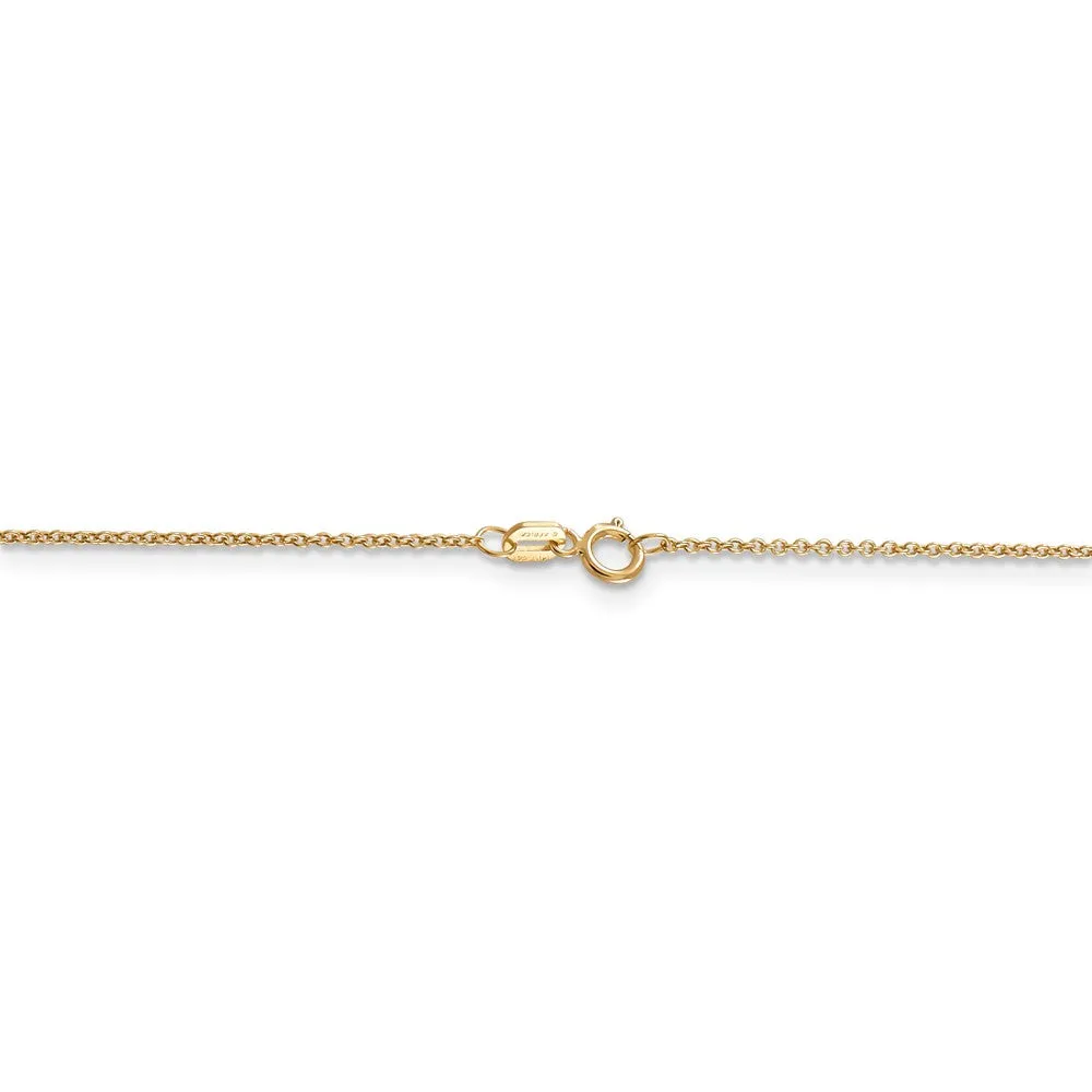 14k Yellow Gold Double Dolphins Circle Necklace