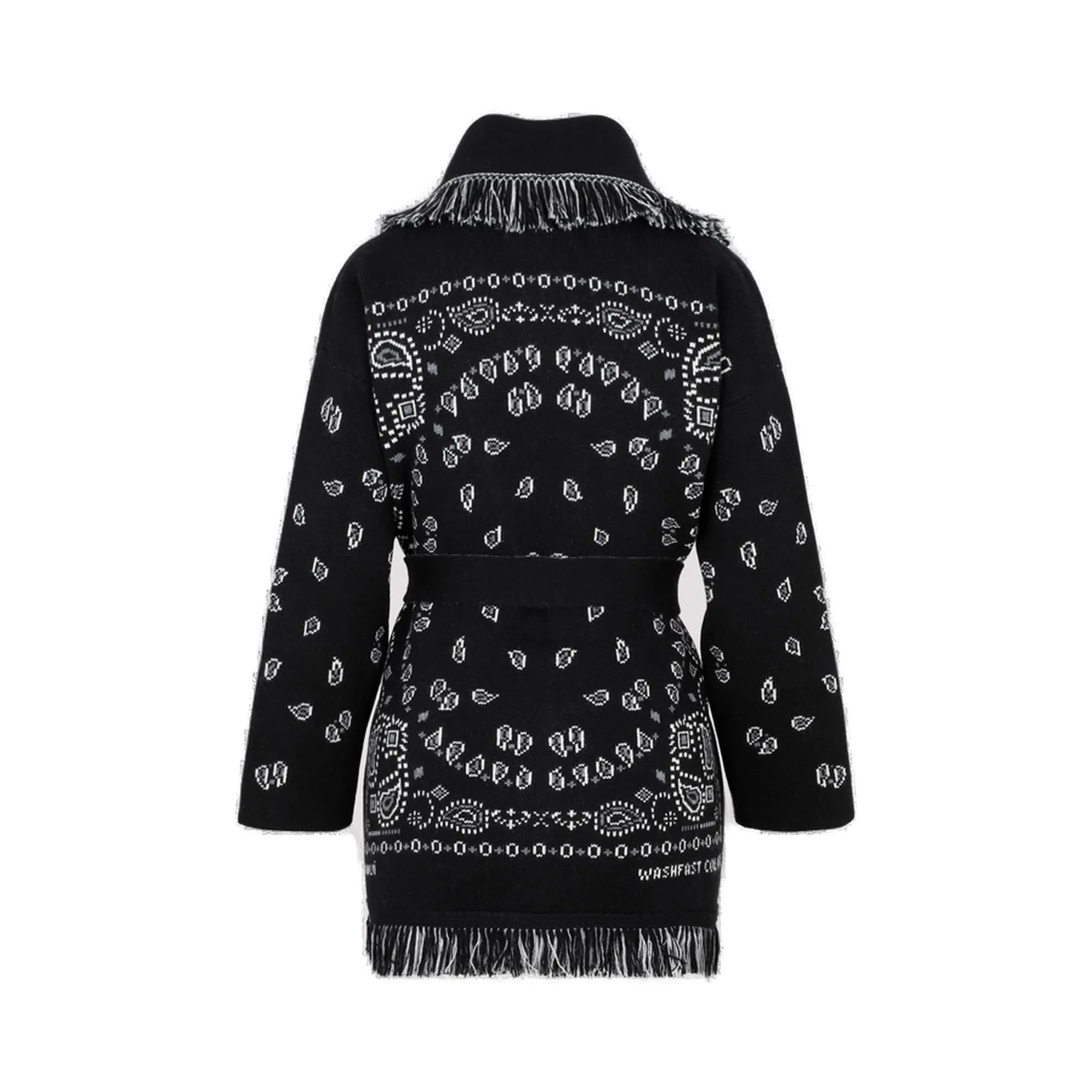 Alanui Belted Bandana Jacquard Long Sleeved Cardigan