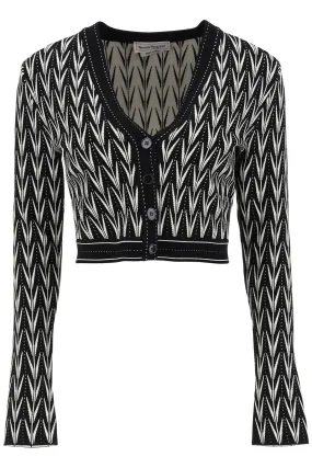 Alexander McQueen Geometric Pattern Cropped Knitted Cardigan