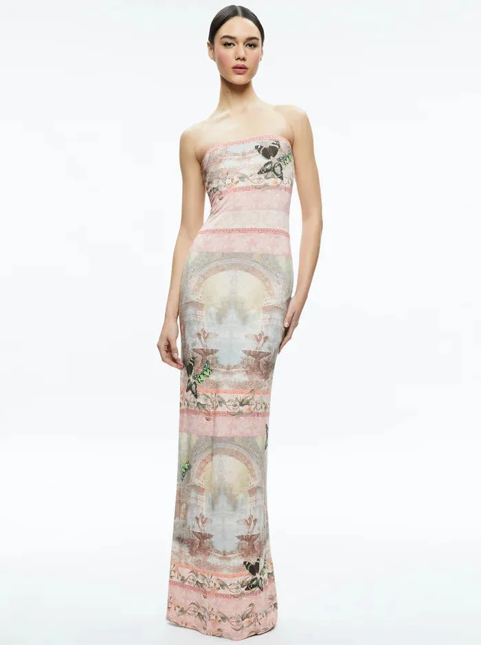 Alice + Olivia - Delora Strapless Maxi Dress - Versailles