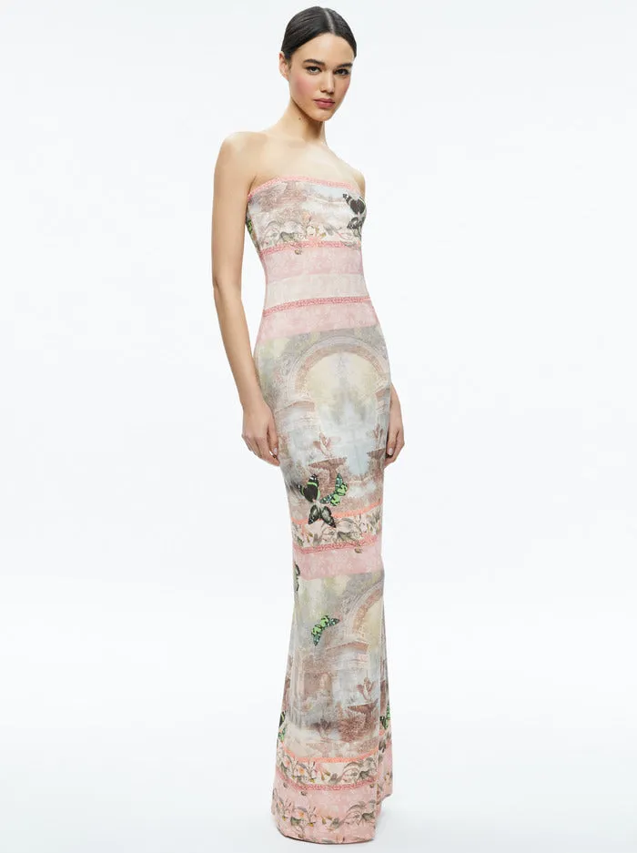 Alice + Olivia - Delora Strapless Maxi Dress - Versailles