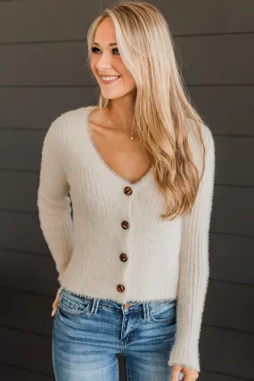 All You Need Knit Button Cardigan- Ivory