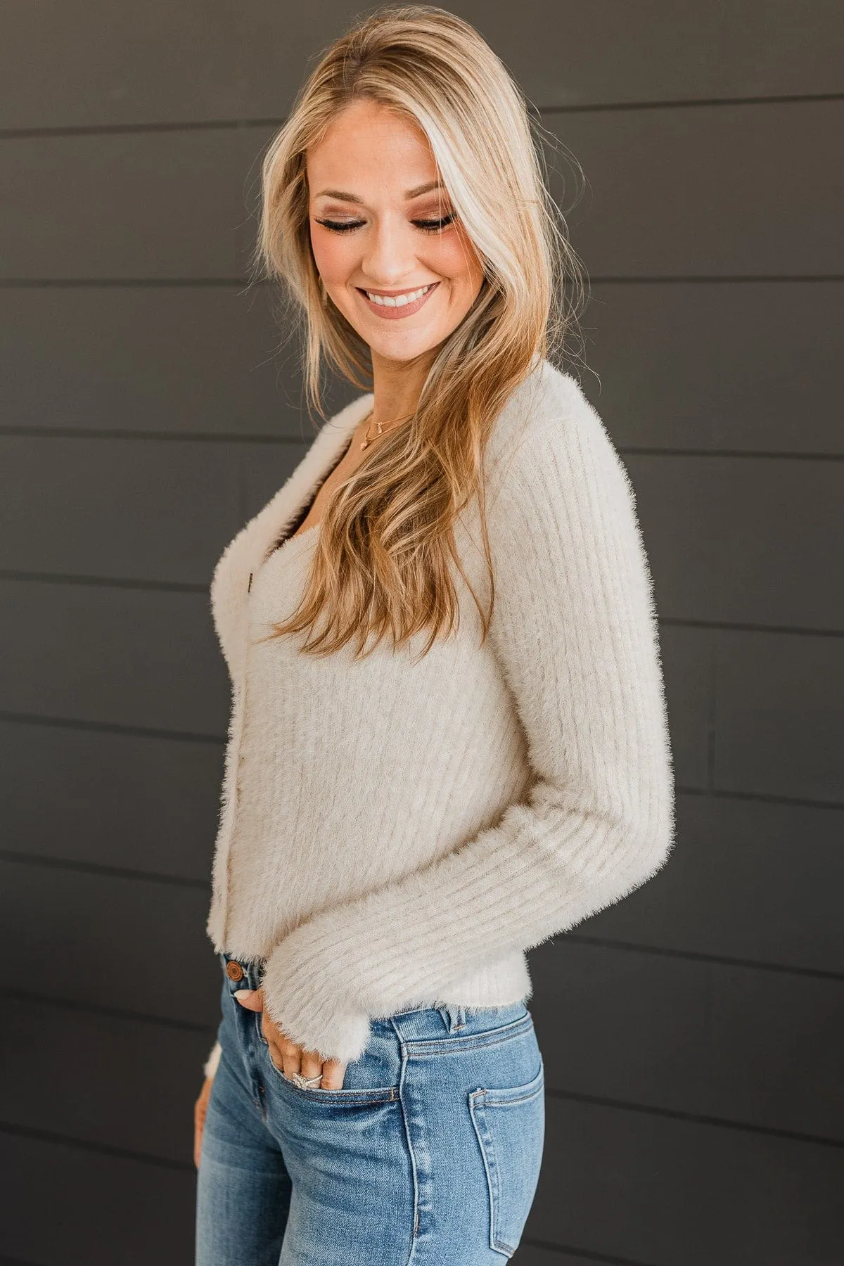 All You Need Knit Button Cardigan- Ivory