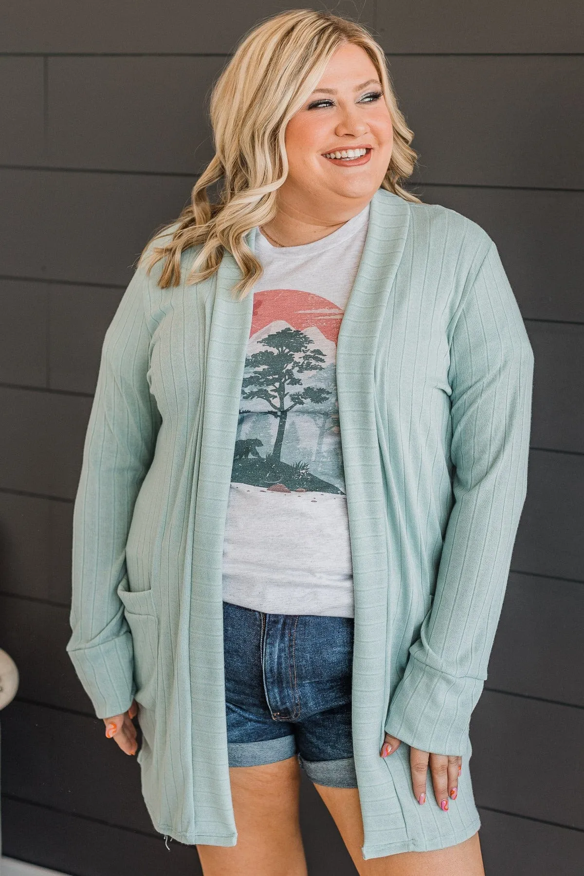 Anything For Love Knit Cardigan- Light Mint