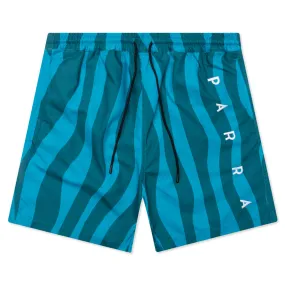 Aqua Weed Waves Swim Shorts - Greek Blue/Teal