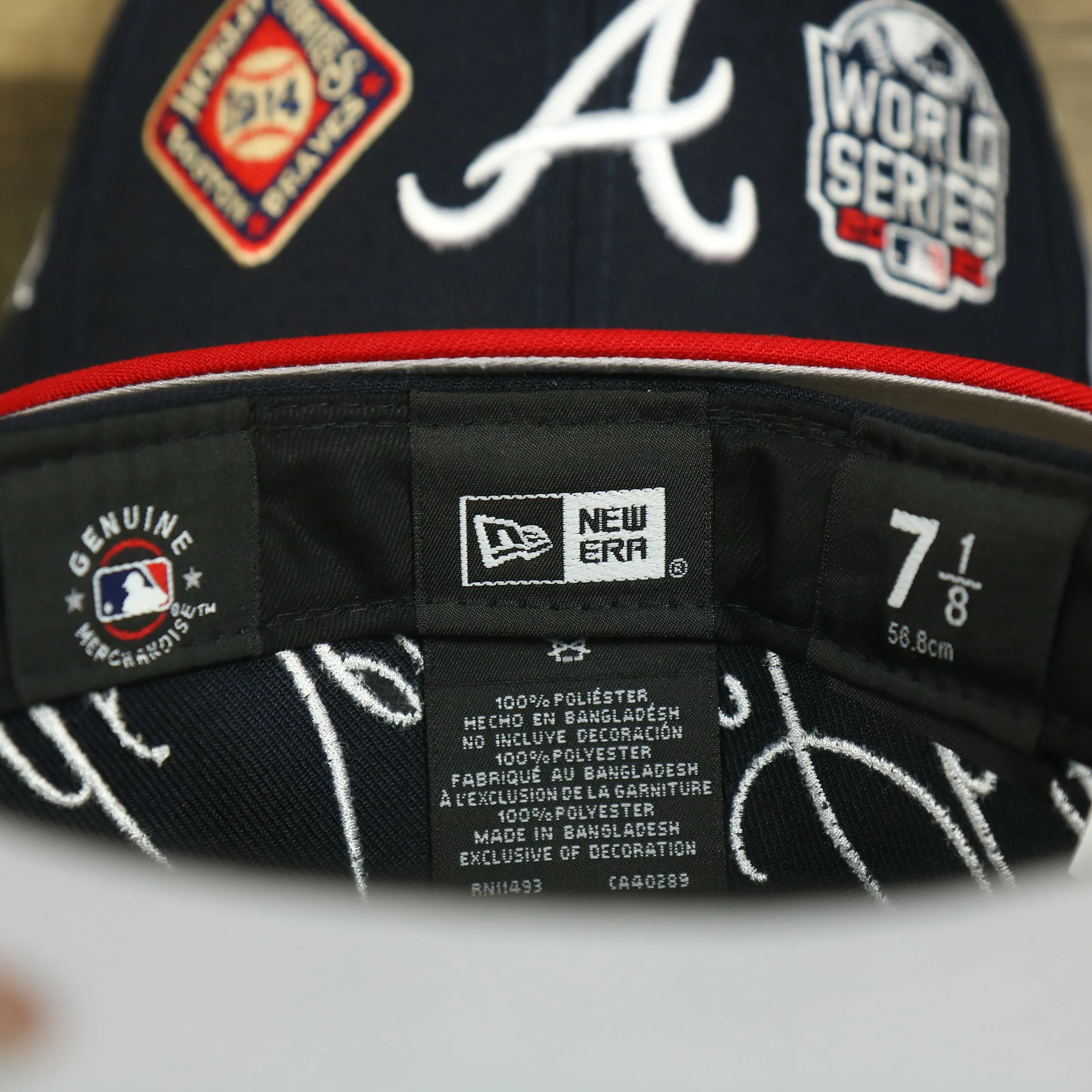 Atlanta Braves Cooperstown All Over Side Patch Historic Champs Gray UV 59Fifty Fitted Cap | Navy 59Fifty Fitted Cap