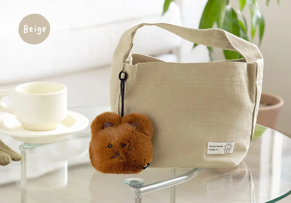 Bear Cat Fur Keyring Totes Mini Handbags Cute Purses Casual Picnic Lunch Boxes