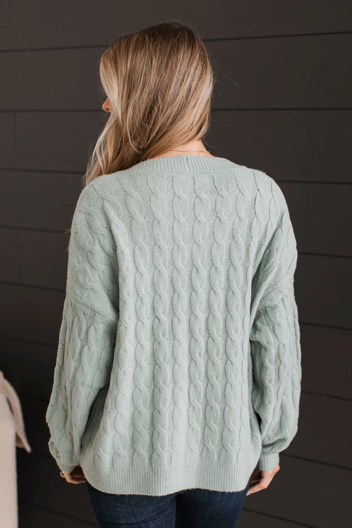 Beyond Cozy Knit Button Cardigan- Light Sage