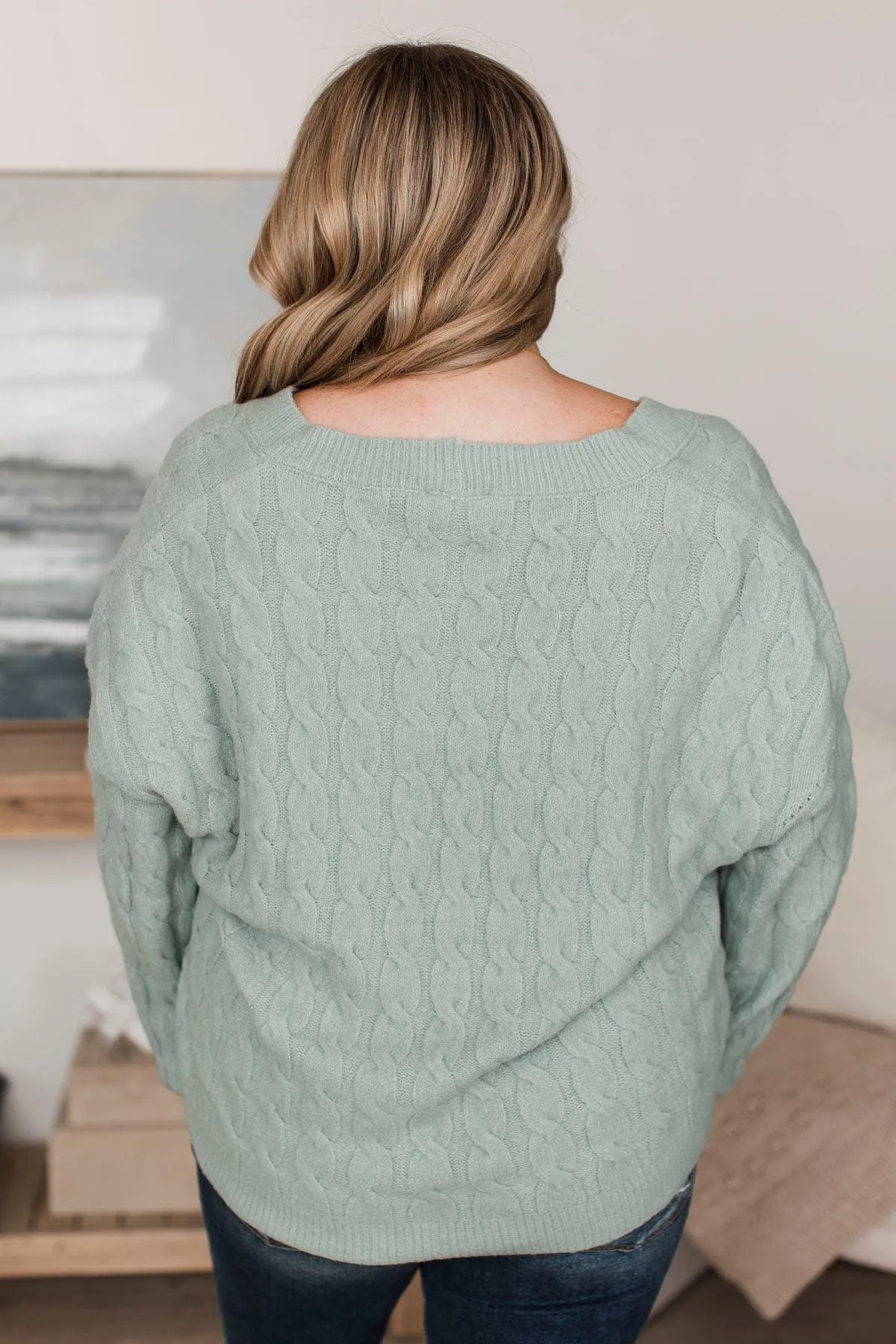 Beyond Cozy Knit Button Cardigan- Light Sage