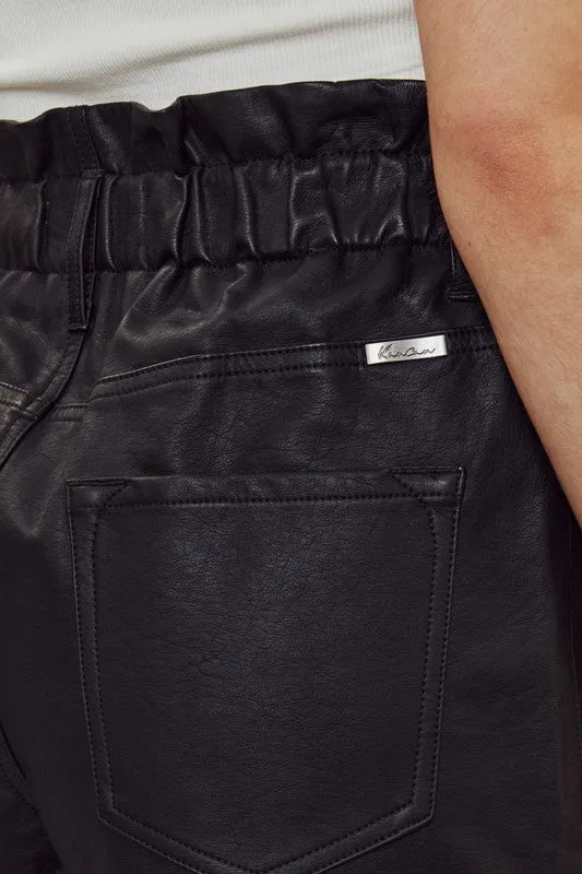 Black Vegan Leather Shorts