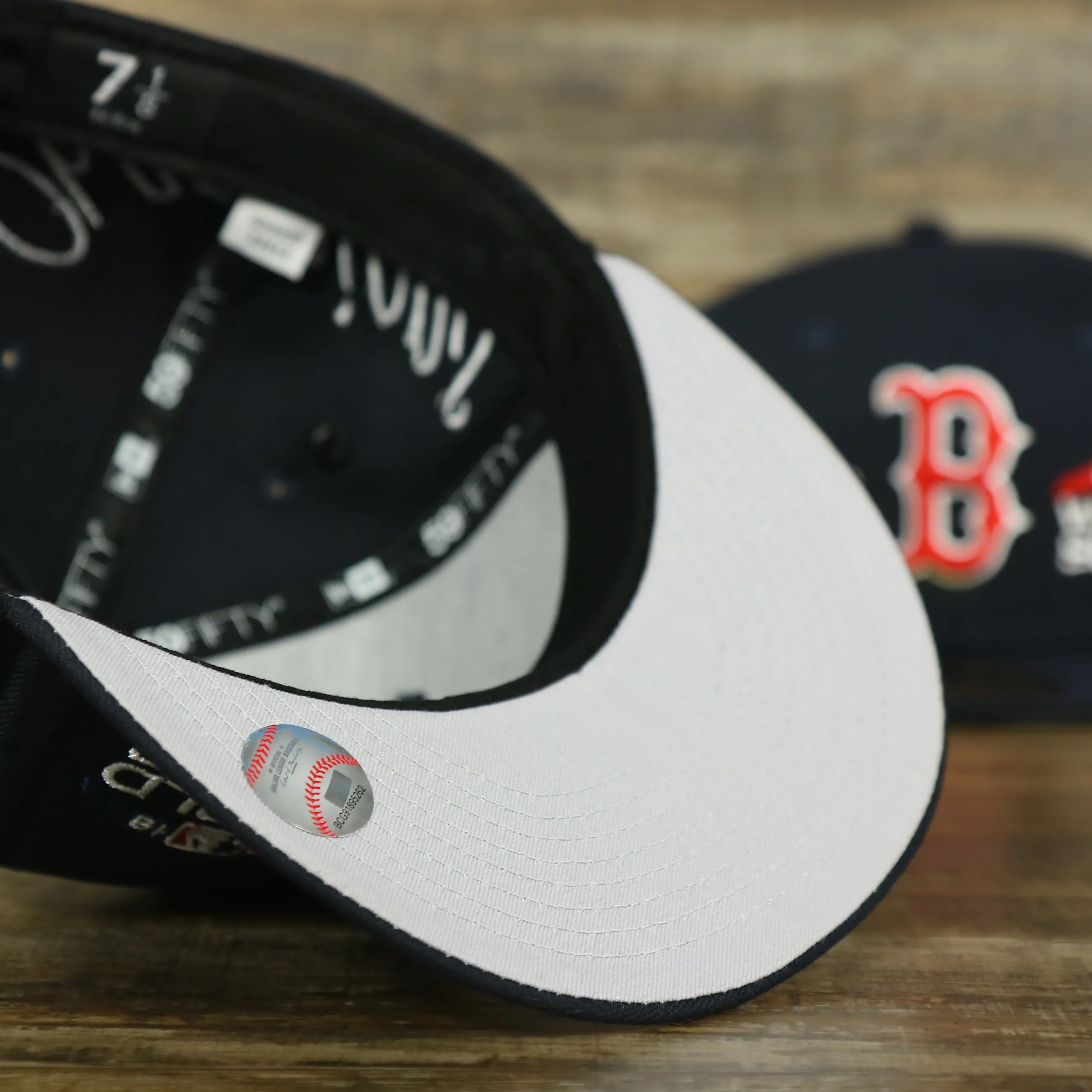 Boston Red Sox Cooperstown All Over Side Patch Historic Champs Gray UV 59Fifty Fitted Cap | Navy 59Fifty Fitted Cap