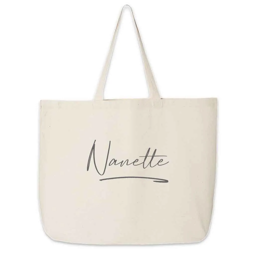 Bridal Party Canvas Tote Personalized with a Stylized Name