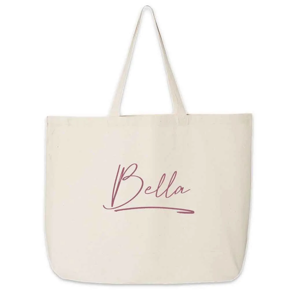 Bridal Party Canvas Tote Personalized with a Stylized Name