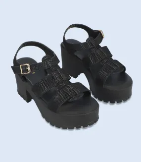 BW9223-BLACK-Women Platform Sandals