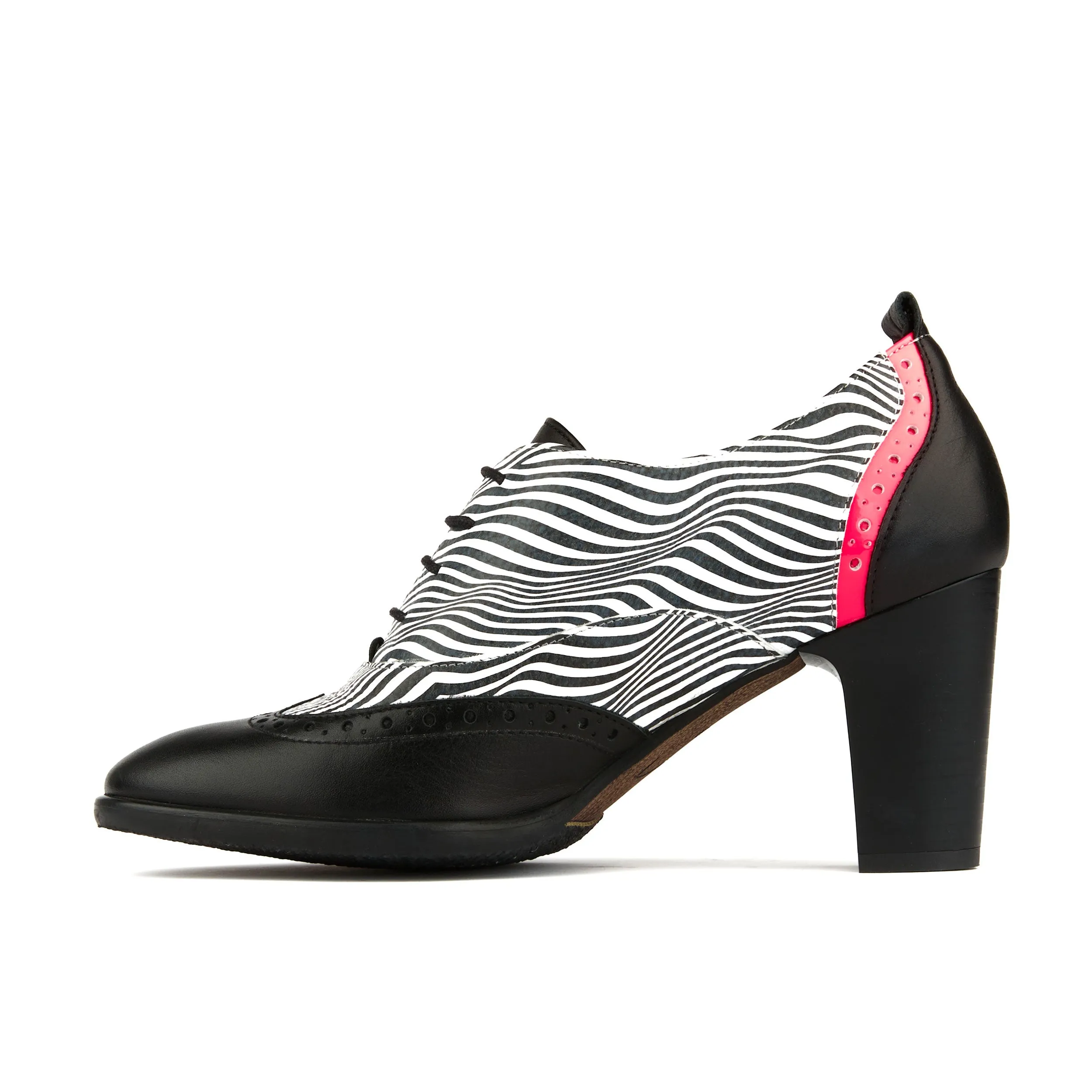 CASINO OPTICAL ZEBRA - Women's almond toe oxford pump heel with brogue details