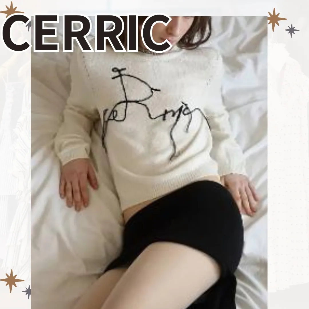 CERRIC  |Crew Neck Casual Style Long Sleeves Office Style