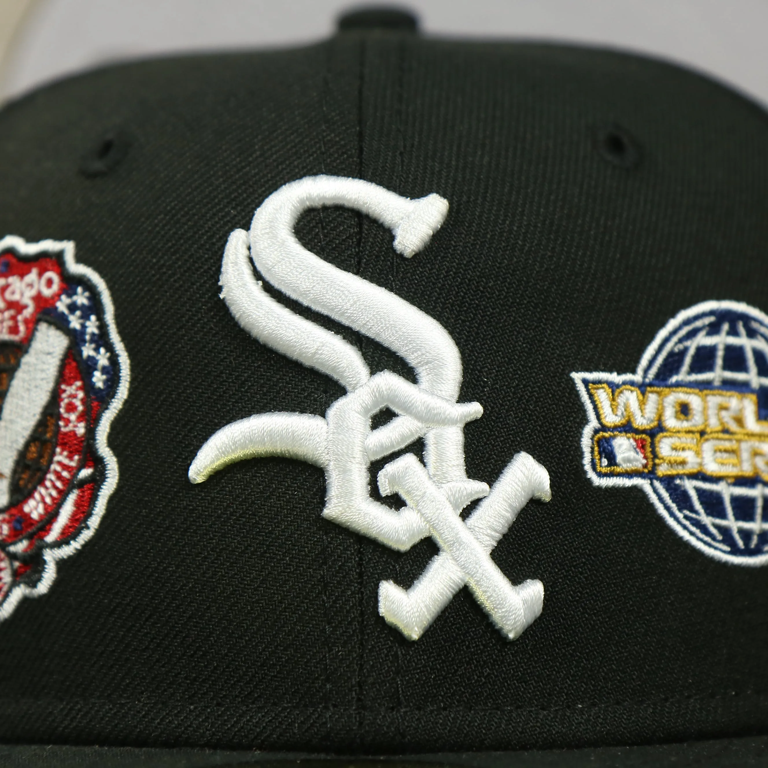 Chicago White Sox Cooperstown All Over Side Patch Historic Champs Gray UV 59Fifty Fitted Cap | Black 59Fifty Fitted Cap