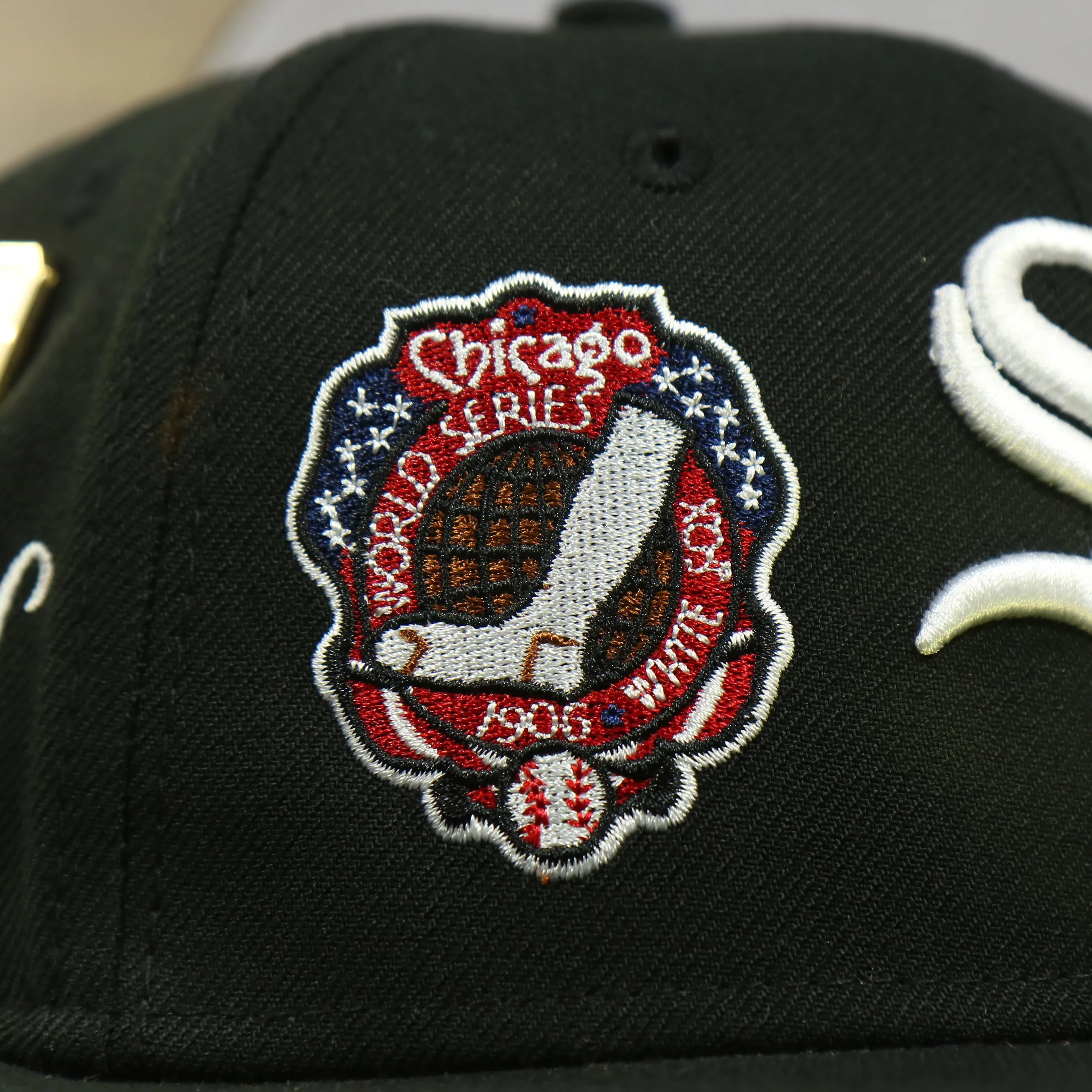 Chicago White Sox Cooperstown All Over Side Patch Historic Champs Gray UV 59Fifty Fitted Cap | Black 59Fifty Fitted Cap