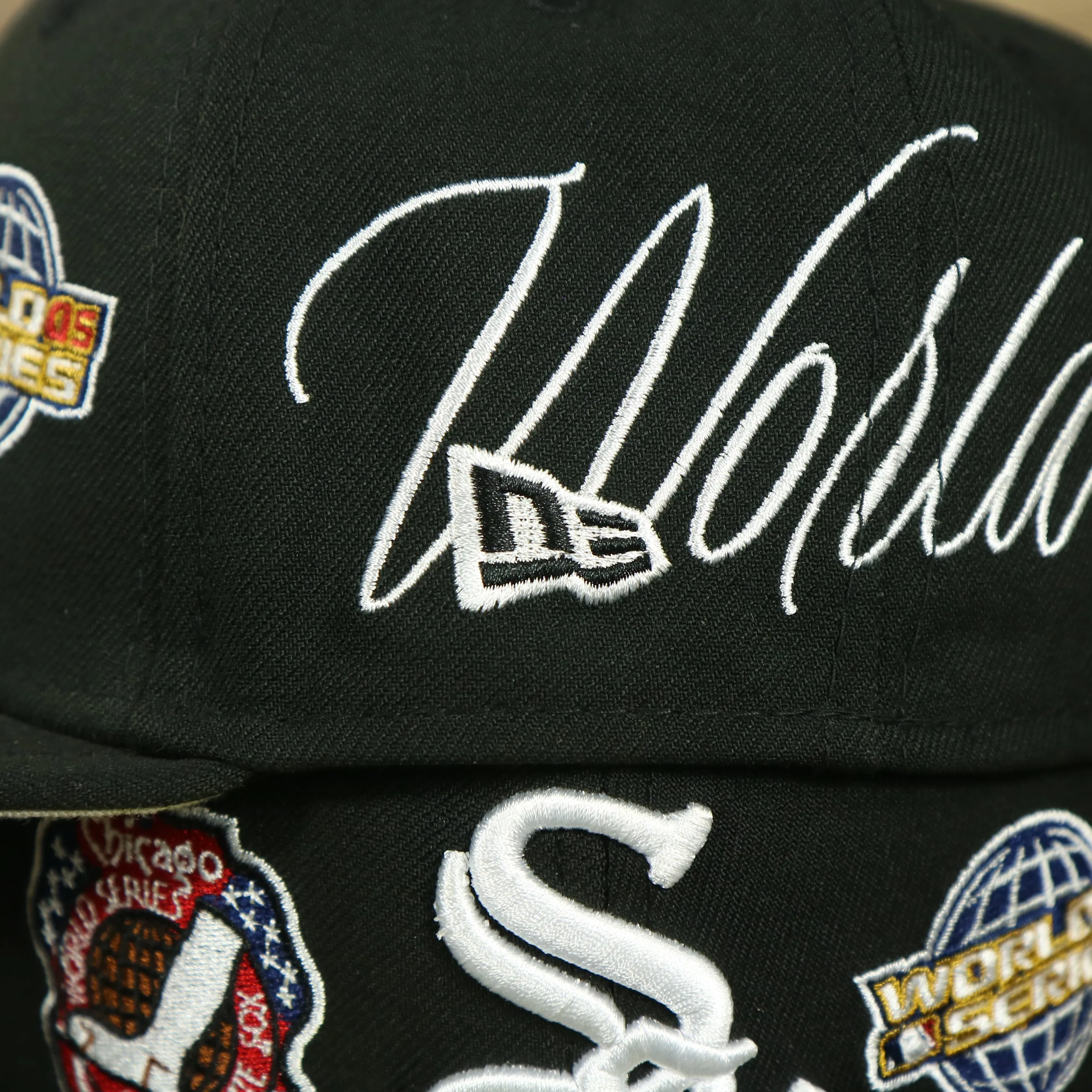 Chicago White Sox Cooperstown All Over Side Patch Historic Champs Gray UV 59Fifty Fitted Cap | Black 59Fifty Fitted Cap