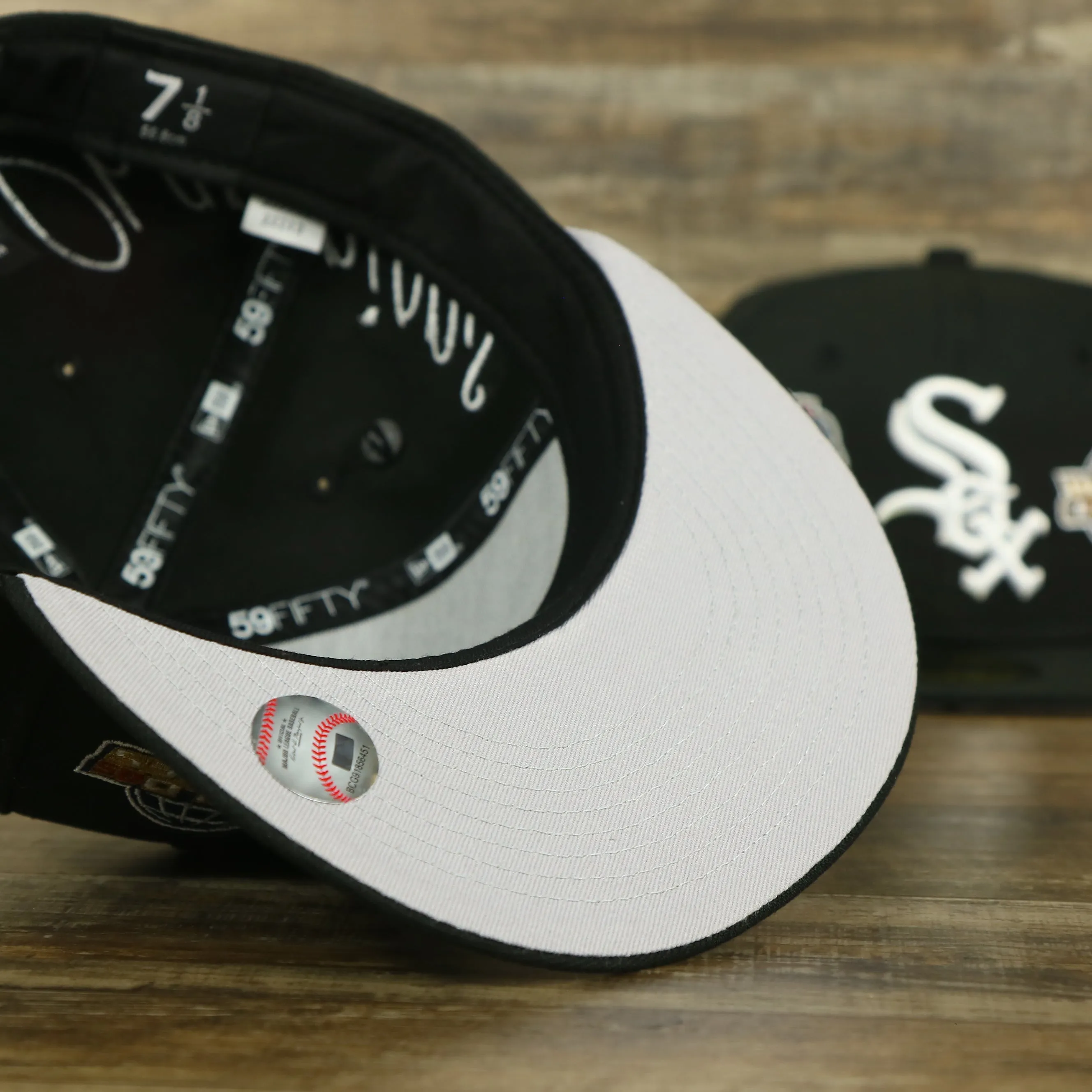 Chicago White Sox Cooperstown All Over Side Patch Historic Champs Gray UV 59Fifty Fitted Cap | Black 59Fifty Fitted Cap