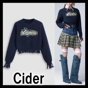 Cider  |Crew Neck Casual Style Street Style Long Sleeves Plain