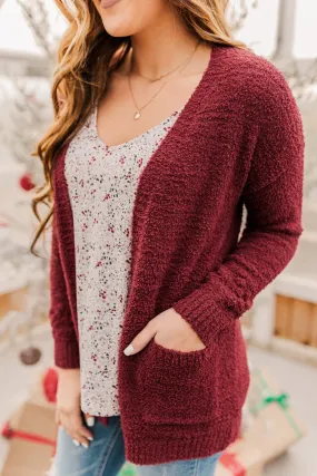 Cold Hands Warm Heart Knit Cardigan- Wine