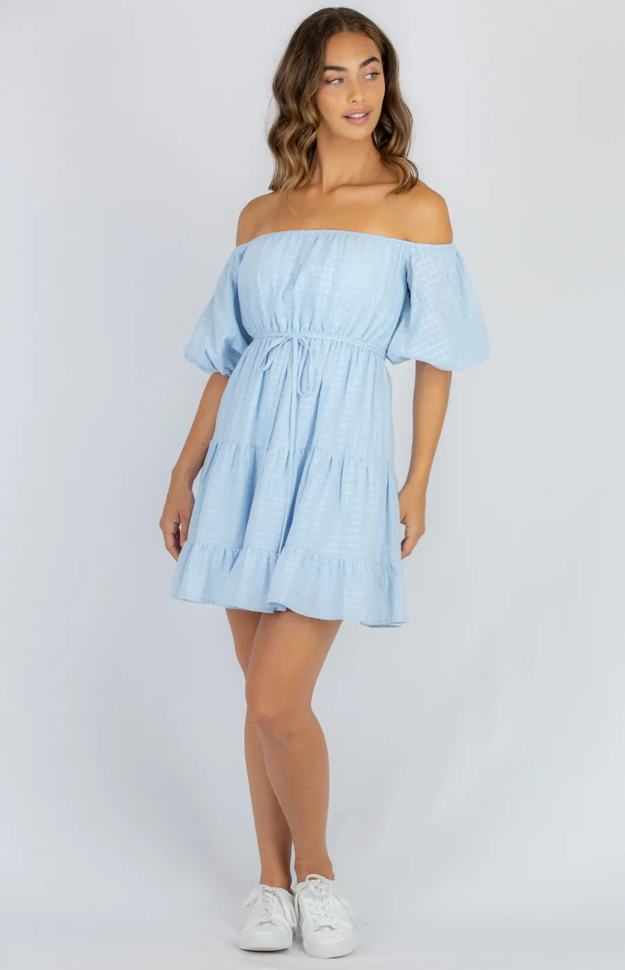 Cotton Off the Shoulder Baby Doll Dress (SDR998A)