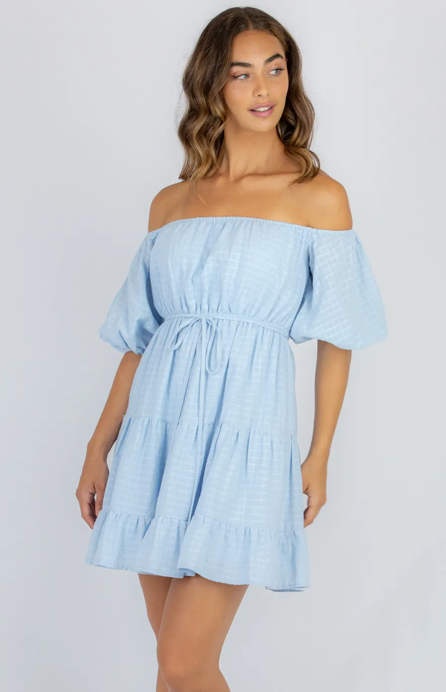 Cotton Off the Shoulder Baby Doll Dress (SDR998A)