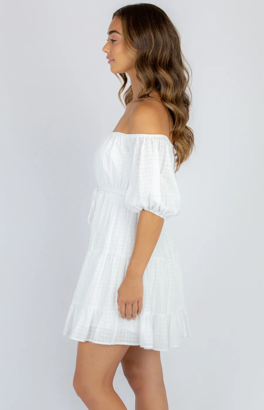 Cotton Off the Shoulder Baby Doll Dress (SDR998A)