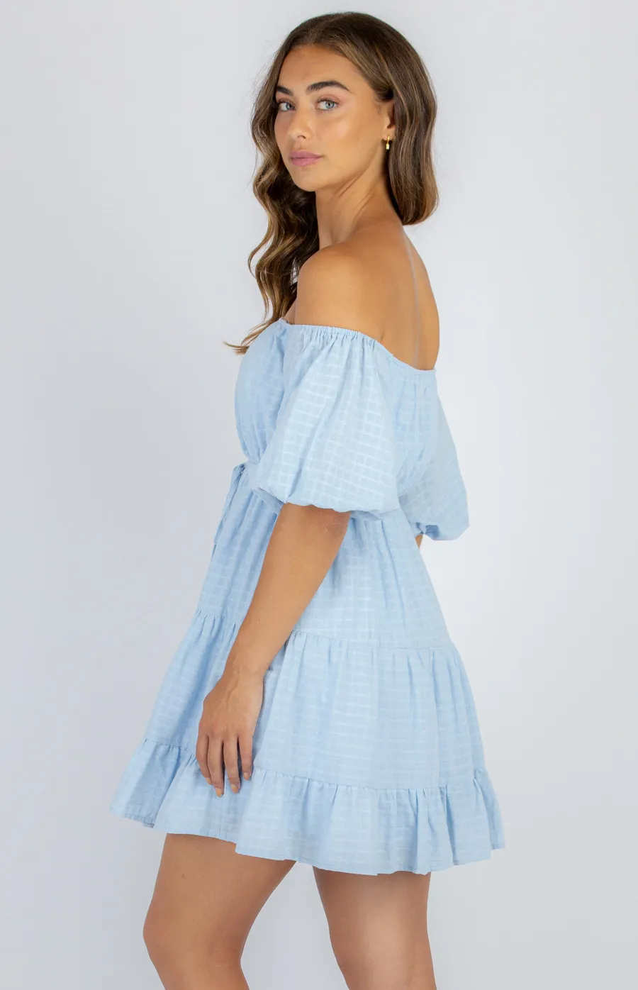 Cotton Off the Shoulder Baby Doll Dress (SDR998A)