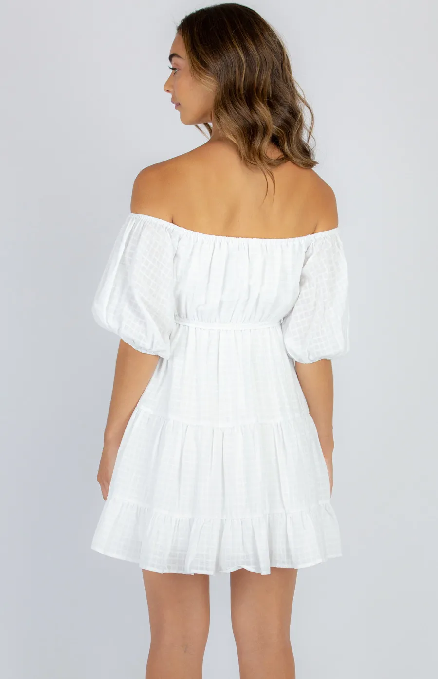 Cotton Off the Shoulder Baby Doll Dress (SDR998A)