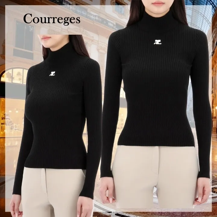 Courreges  |Casual Style Long Sleeves Plain Party Style High-Neck