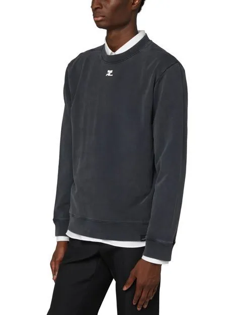 Courreges  |Crew Neck Street Style Long Sleeves Plain Cotton Logo