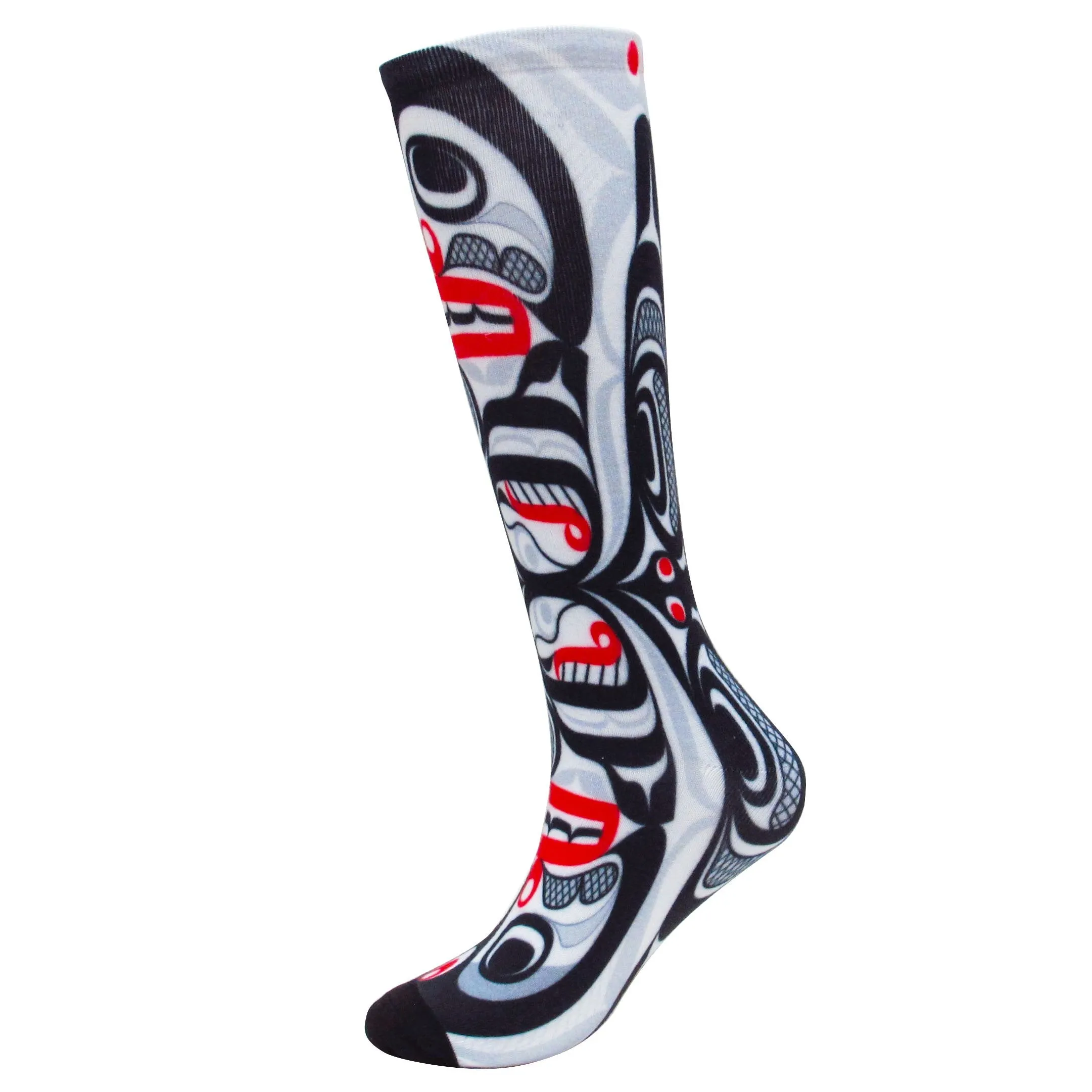 Curtis Wilson Killer Whale Crosshatch Art Socks- Size ML is Out of Stock