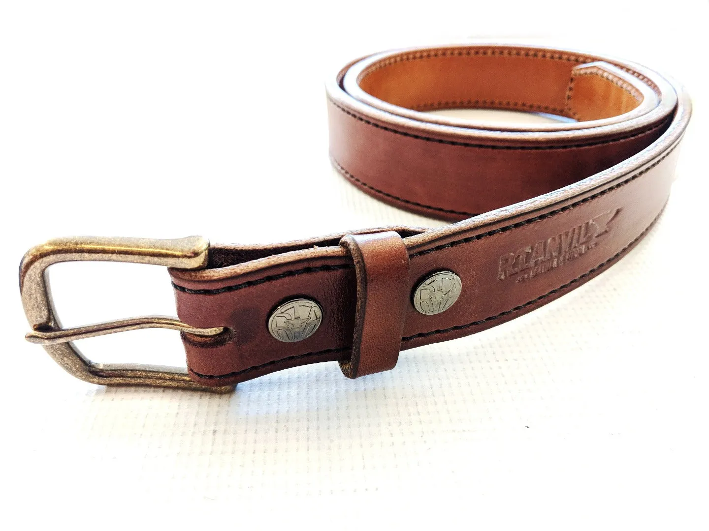 Custom Leather Belt - 2 Ply Stitched Gun Belt