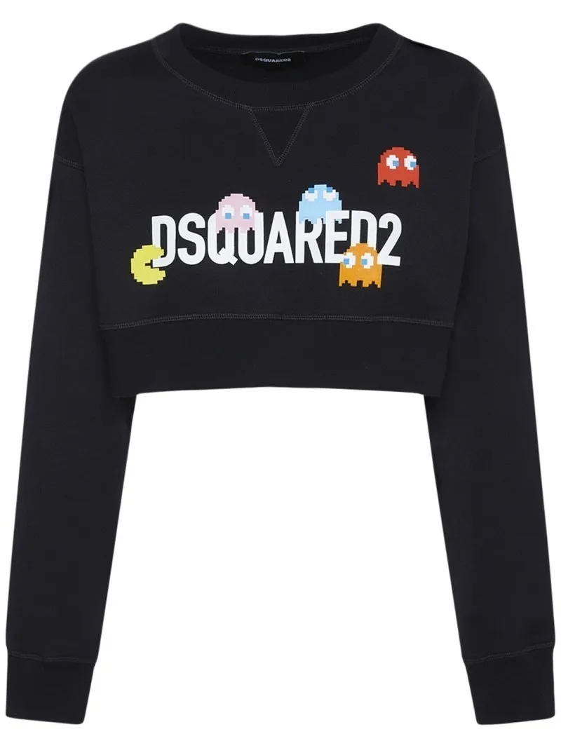 D SQUARED2  |Crew Neck Unisex Street Style Long Sleeves Plain Cotton Logo