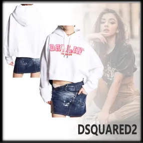 D SQUARED2  |Sweat Street Style Long Sleeves Cotton Logo Skater Style