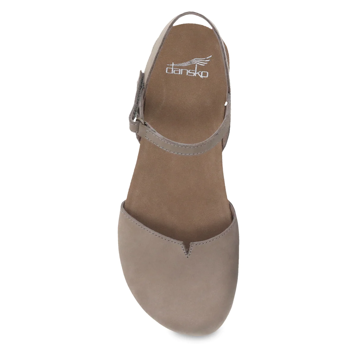 Dansko Rowan Nubuck Mary Jane Closed Toe Sandal- Taupe Nubuck