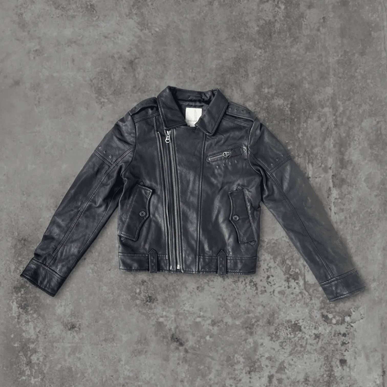 DIESEL LEATHER BIKER JACKET - M