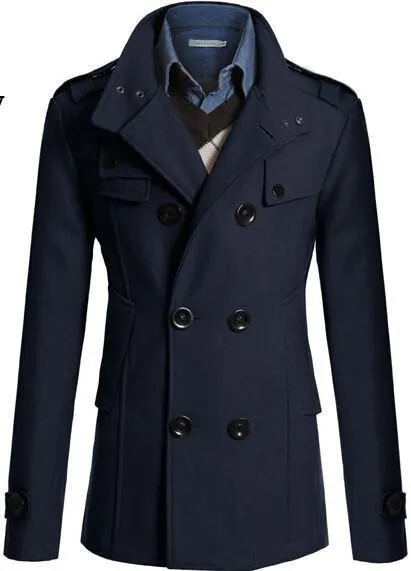 Double Breast Winter Trench Coat For Men