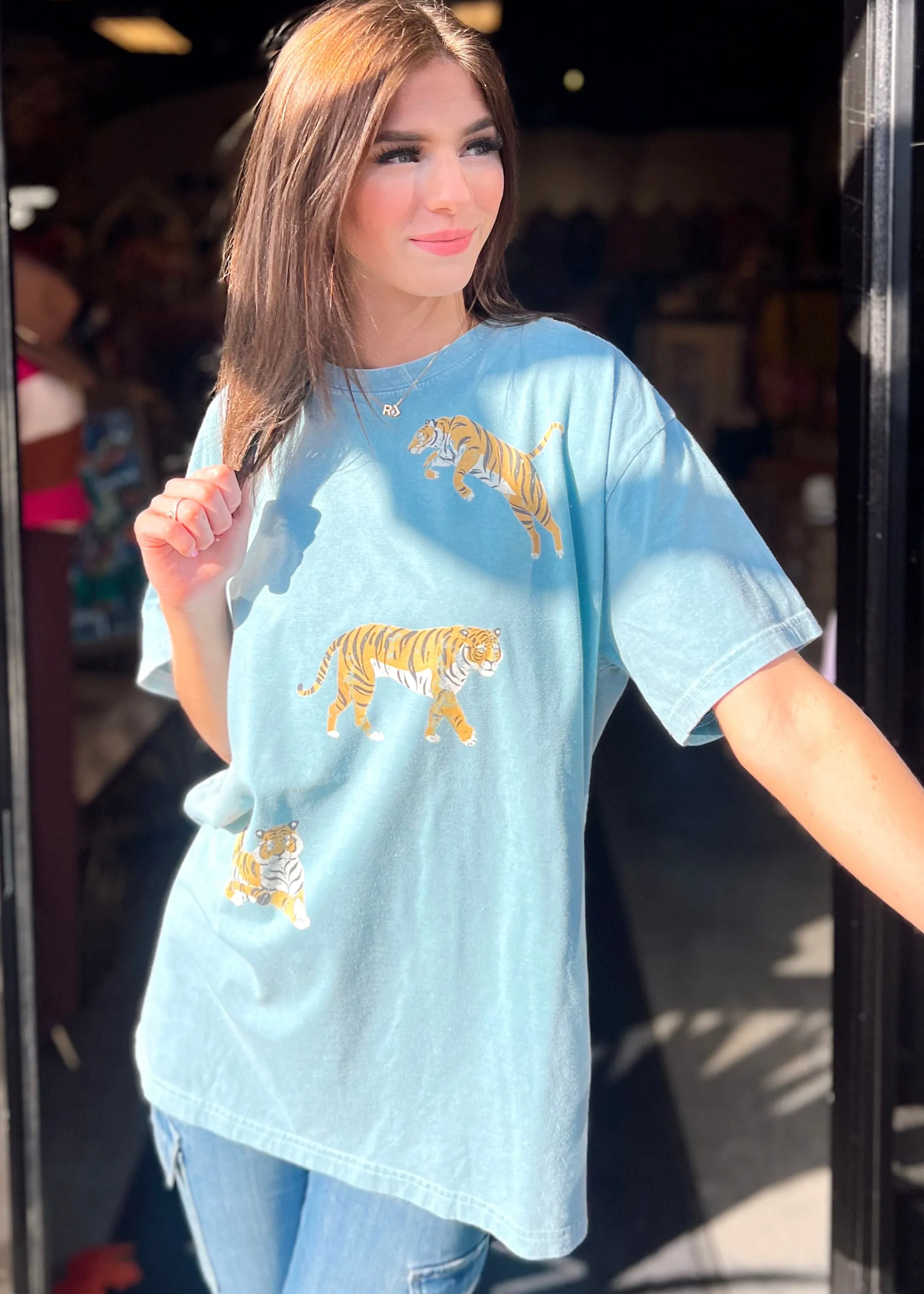 Easy Tiger Mineral Wash Tee | Dusty Blue