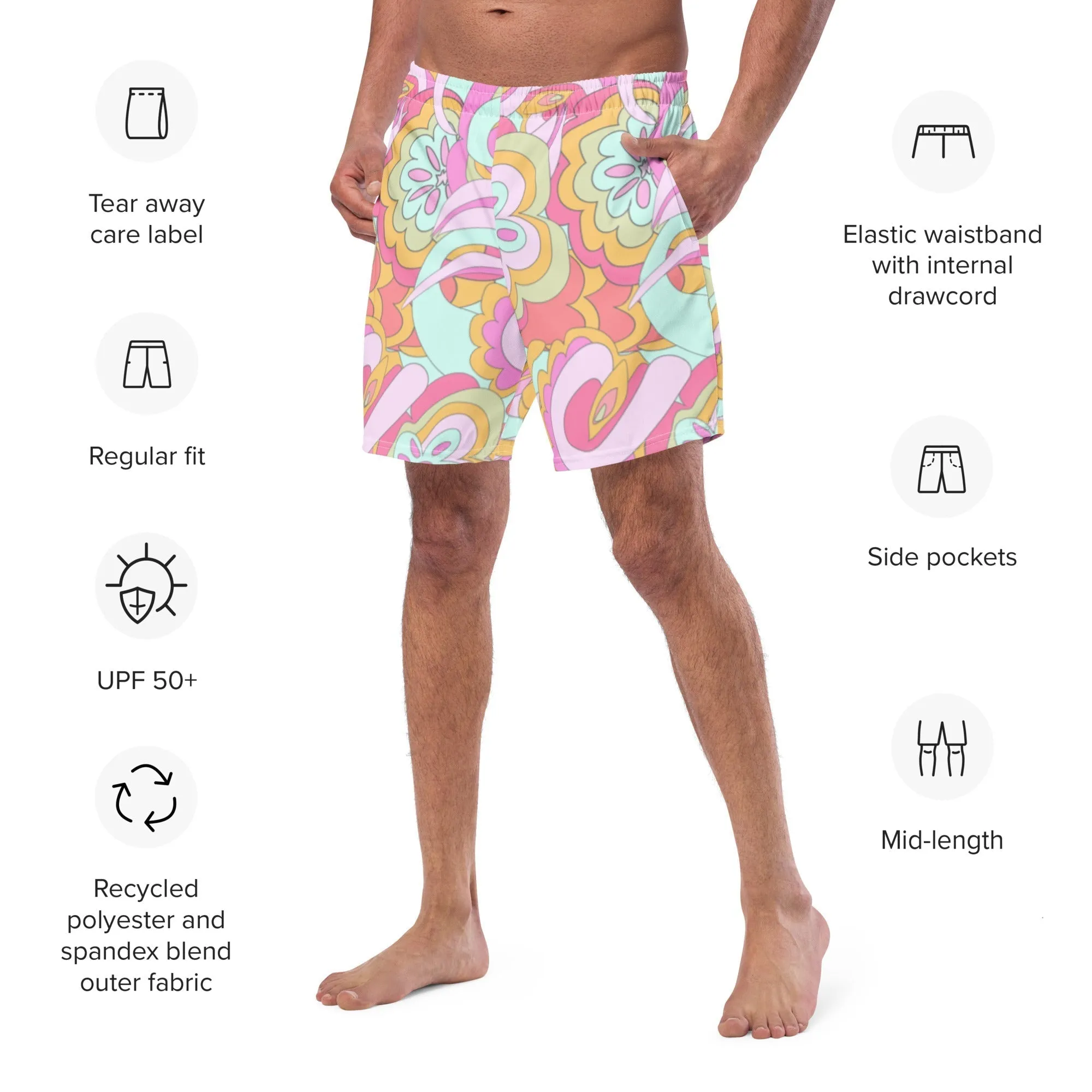 ECO MEN'S SWIM SHORTS |PINK DELICA