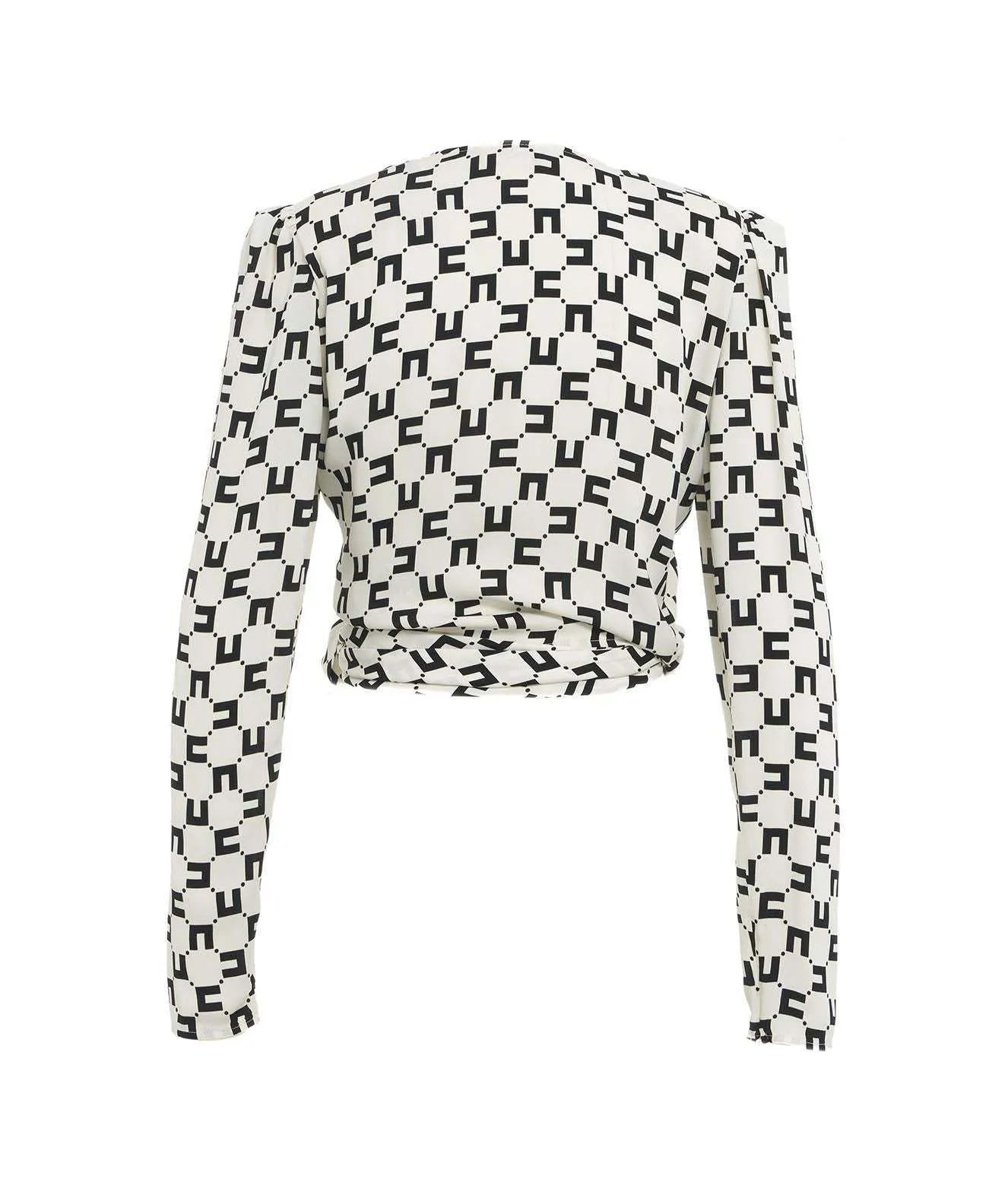 ELISABETTA FRANCHI  |Bi-color Long Sleeves Party Style Elegant Style Logo