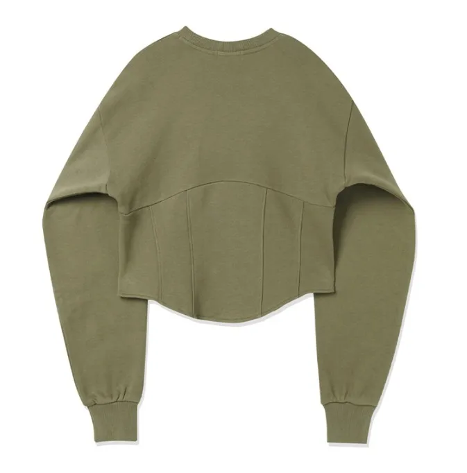 Fallett  |Unisex Street Style Long Sleeves Plain Cotton Khaki Logo