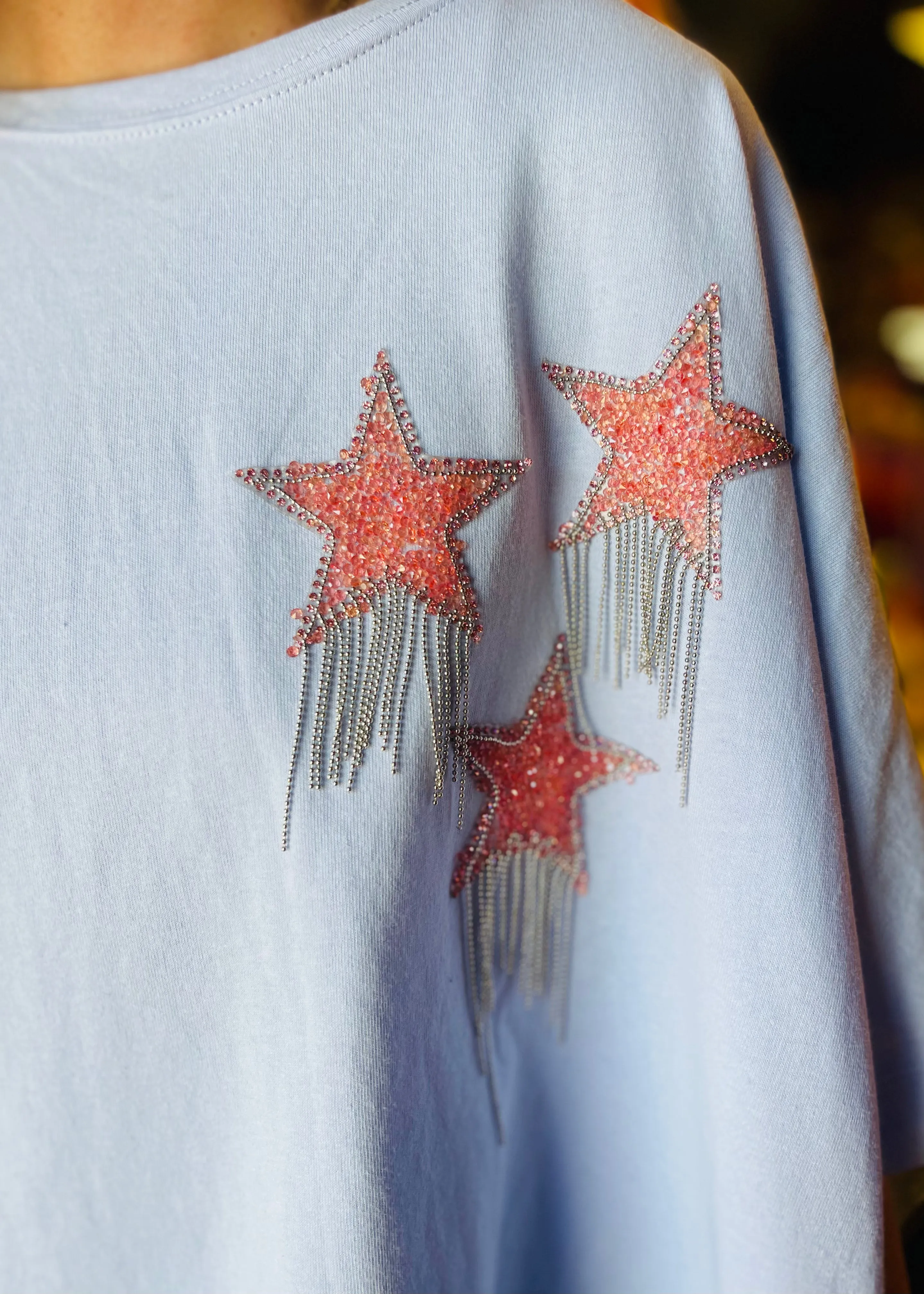 Fantastic Fawn Star Patch Top | Baby Blue