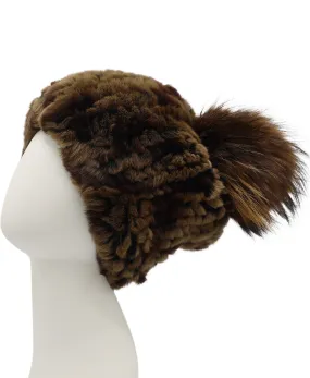 Fur Hat w/ Fox Fur Pom