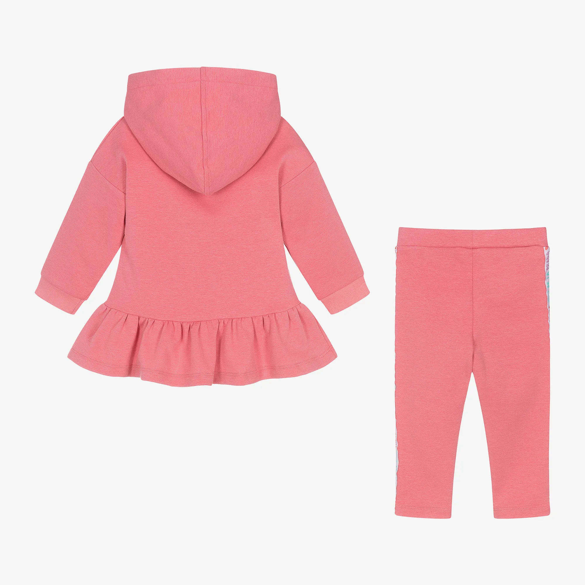 Girls Pink Heart Leggings Set