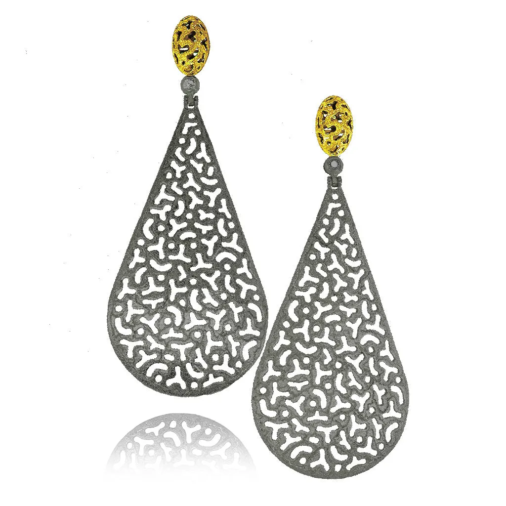 Gold Festive Drop Earrings with Diamonds